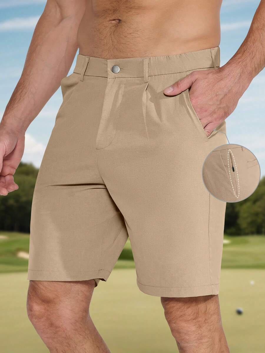 Men's 9" Golf Shorts Quick Dry Stretch UPF 50+ Lightweight Flat Front Shorts With 5 Pockets For Casual & Work Wear
