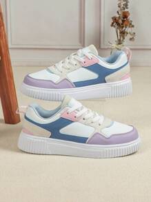 Neue Sportschuhe für Herren 2025 weiß & lila im Patchworkdesign, atmungsaktive kontrastfarbige Mesh Lässig Sneaker, geeignet für alle Jahreszeiten, Pendeln, plateauexplosion Herrenmodell - Verschiedenfarbig - Übersicht 1