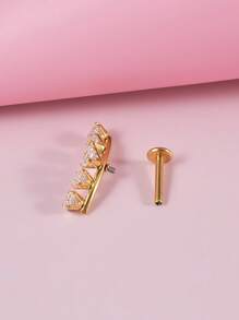 1PC Three/Five/Seven Stainless Steel Zirconia Ear Tragus Cartilage Piercing Internal Thread Cz Daith Lip Piercing Body Jewelry