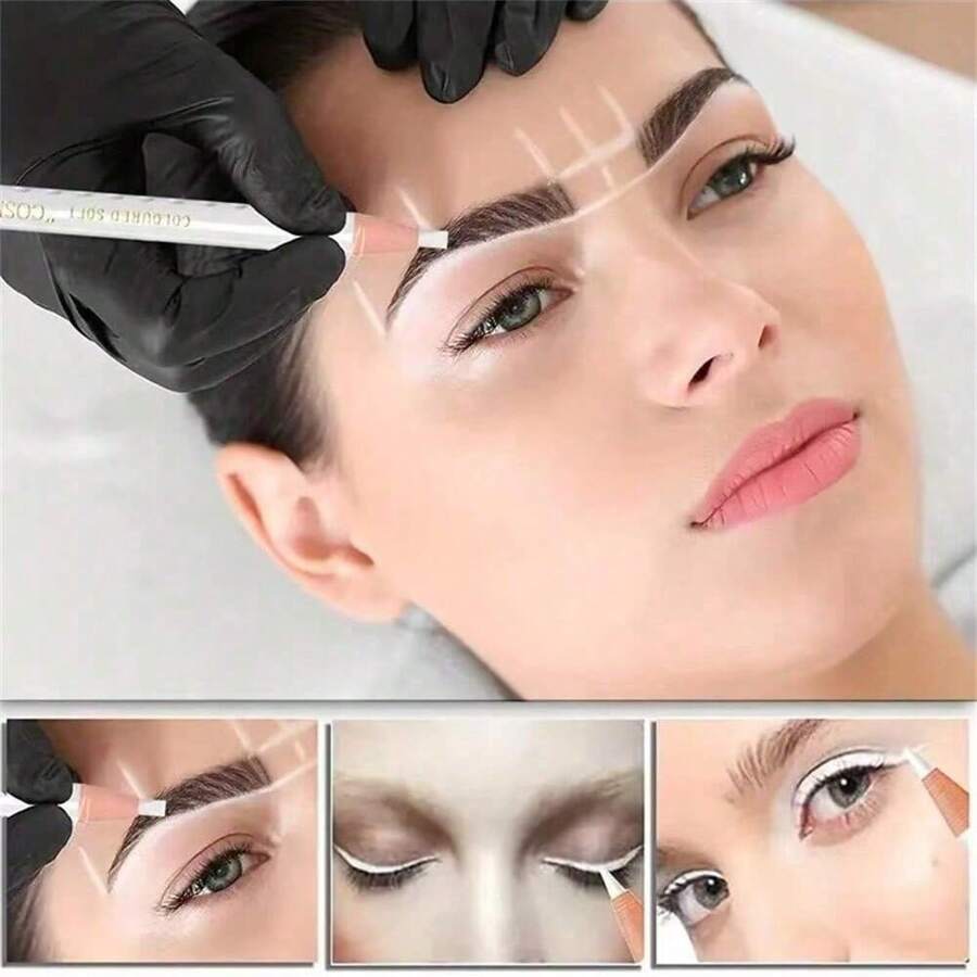 Eyebrow Positioning Marker Pen, Waterproof Micropigmentation Permanent Makeup Eyebrow Pencil With Defined Shape Design For Microblading Artists, Smooth And Non-Fading - Multicolor - View 1