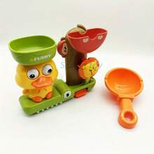 Juego de agua interactivo con patos de colores y amigos - Juguete de baño con ventosa, función de rociar y girar en naranja/verde/amarillo - Hecho de resina ABS para diversión de los talla grande pequeños, juguetes para la bañera