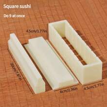 3pcs Sushi Mould Tools Set, Seaweed Nori Mold Rice Ball Maker Sushi Rolling Mat - White - View 15