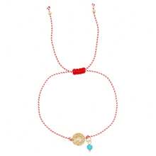 1PC Dainty Martis Series 3mm Copper Bead Synthetic Turquoise Jesus Round Pendant 2025 New Greek March Bracelets For Women - Multicolor - View 7