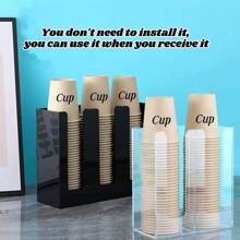 Ein Papierbecher-Halter für den Schreibtisch, Einweg-Becher-Extraktor und Becher-Aufbewahrungsbox. Raumdekoration. Transparent/Schwarz/Verschiedene Spezifikationen. Geeignet für: Wohnzimmer, Küche, Esszimmer, Café, Büro, Feiertage, Familienfeiern usw. Küchendekoration, Schreibtischdekoration. Weihnachtsgeschenke.