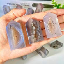 1 Stück zufällige schwarze Onyx Achat Tor Dekoration, Edelstein Schmuck, Glitzer, Ostergeschenk, Geschenk für Frauen, Geschenk für Freundin, Halloween Geschenk, Weihnachtsgeschenk, Heimdekoration, Party Dekoration, Kristallornamente, Tischdekoration - Schwarz und Weiss - Übersicht 13