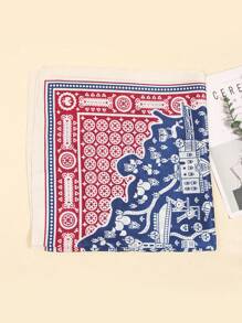 1pc Faux Silk Printed Bandana, Fashion Versatile Neckerchief Scarf Suitable For Daily Use