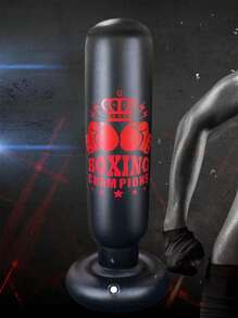 1pc 1.6m Universal Fitness Inflatable Standing Punching Bag, Random Style - Black - View 3