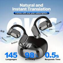 M62 Real Time Language Translator Earbuds Open Ear AI Translation Earbuds Translation Pods Translator Earbuds For Android IOS, 144 Languages Translator Pods For IOS & Android - Beige - View 3