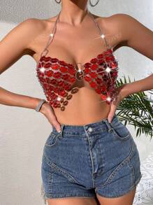 Women's Fashion Music Festival Summer Party Sexy Shiny Camisole