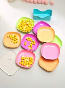 1 Set (10 piezas de color aleatorio) Cuencos de plástico de color caramelo como regalo para amantes de gatos/perros y mamás de gatos/perros. Cuencos de comida para amantes de gatos/perros y mamás de gatos/perros, pequeños artículos para alimentación de mascotas.