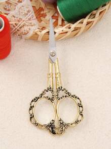 4.7" Petal-Shaped Vintage Sewing Scissors, Sharp Fabric Shears For Crafts, Arts, Yarn, DIY Tools, Eyebrow, Nose Hair & Beard Trimming, Stainless Steel - Multicolor - View 17