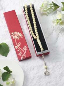 1 件 45 件 10 毫米亚克力手工念珠手链，穆斯林祈祷，时尚简约风格红色礼品盒（多种颜色） - 彩色 - 查看 8