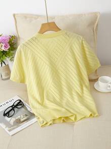 GIGOGOU Women's Basic Casual Short Sleeve T-Shirt, Fashion Spring/Summer - Yellow - View 3
