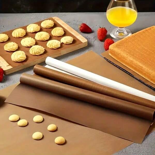 1pc Reusable Baking Mat, PTFE Oven Liner 11.81*15.75 Inches/15.7*23.6 Inches, Non-Stick Baking Pad, Suitable For Oven, Baking Tray, Easy To Clean And Reuse, Trimable, No Battery Required
