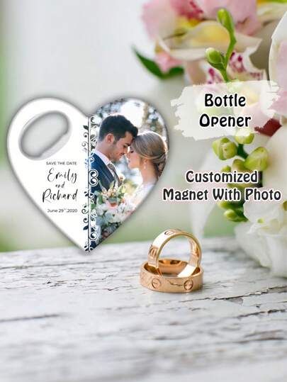 Abridor de botellas personalizado como recuerdo de boda, recuerdo de despedida de soltera para invitados, recuerdo de boda con forma de corazón y tarjeta de agradecimiento, favor personalizado, regalo para el padre, multifuncional, duradero, ornamental, reutilizable, exquisito, elegante, de alta calidad, colorido, moderno, personalizado, único, para el Día de San Valentín, para el Día de la Madre, para cumpleaños, para el Día del Padre, para graduación, para bodas, para inauguración de casa