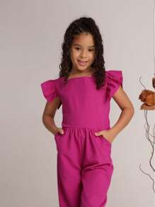 Stylish Long Jumpsuit For Children And Young People - Rosa Roja - Ver 3