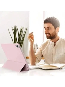 适用于 iPad 第 6/7/8/9/10 代、iPad Air 4/5、9.7 10.2 10.9 11 英寸 2018-2024、自动唤醒/睡眠、超薄轻便三折支架智能硅胶软 TPU 后壳保护套