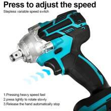 21V Compact Wireless Impact Wrench Set, 258ft LBS Torque, Includes Drilling Kit And Carrying Case, Includes Lithium-Ion Battery And Charger, 0.87-Inch Sleeve, Suitable For Home Repairs, Perfect For DIY And Small Car Tire Work - Blue - View 9