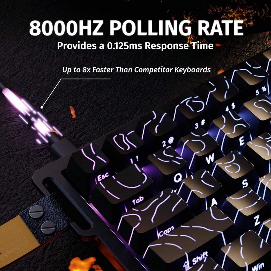 Attack shark x68 he 8000hz rapid trigger keyboard 0 01mm rt accuracy