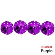 4pcs/Set Aluminum Dice Style Valve Stem Caps, Car Tire Air Valve Dust Covers, Wheel Valve Caps For Automobiles, Trucks, Motorcycles, Bicycles - Multicolor - View 12