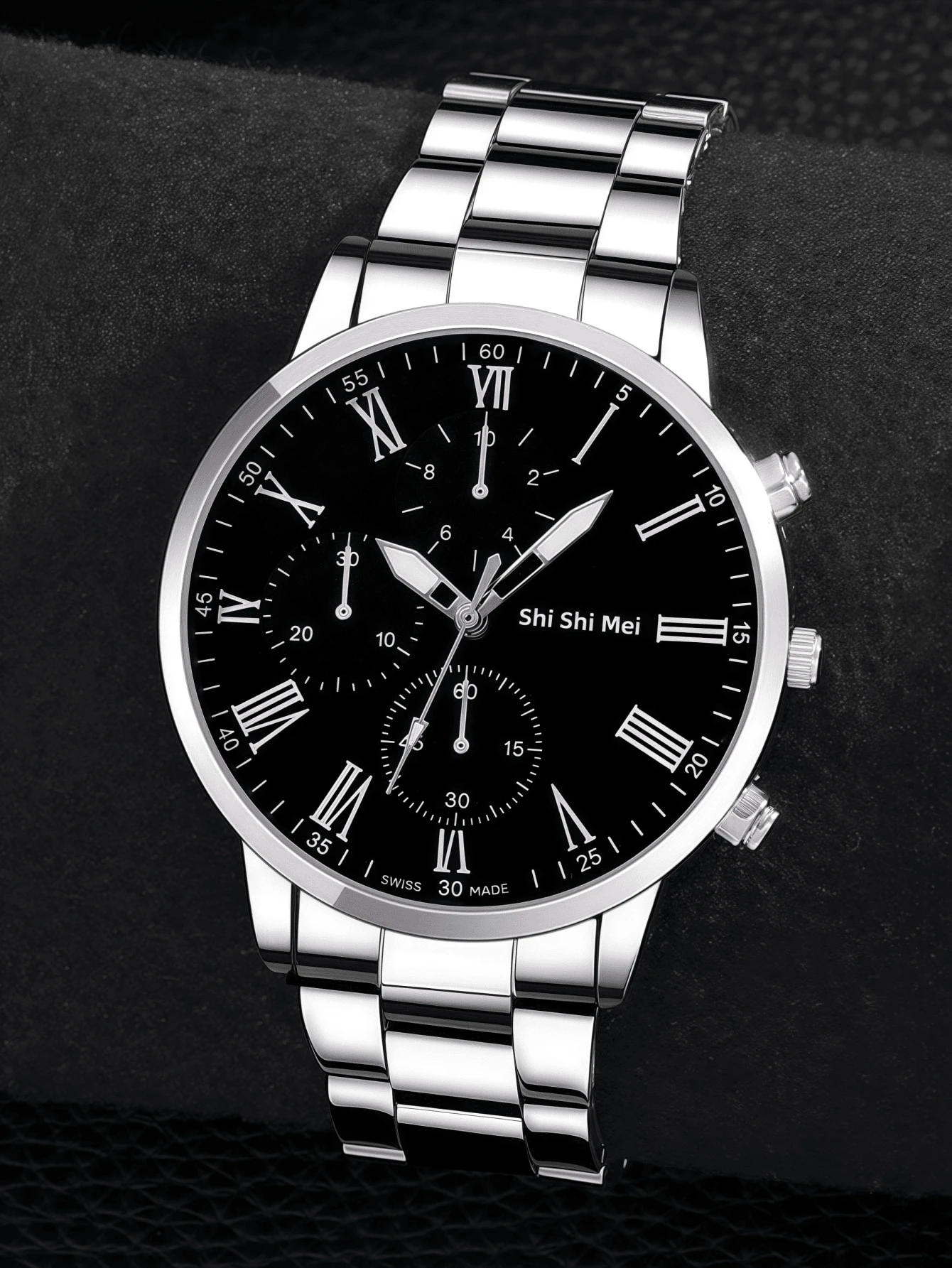 1 Reloj de acero de aleación para hombre de negocios, ideal para el Día del Padre, regalo - Plateado - Ver 1