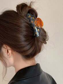 1pc Women's Acetate, Star & Sun Creative Hair Claw Clip, Unique Design Hair Accessory