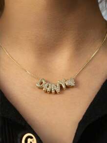 1件定制3D泡泡字母项链，个性化魅力珠宝礼物，圆形泡泡字母项链，适合送给朋友、情侣和家人，适用于婚礼、情人节、母亲节、时尚、复古、简约、休闲、金色、时尚、彩色、复古、男女皆宜、潮人、定制、个性化、独特、送给他的理想礼物、送给她的理想礼物、男朋友、女朋友、爸爸、妈妈、家人、朋友、周年纪念日、生日、毕业典礼、舞会、派对、女士项链、学习用品、返校、办公室、学校、教室、教师礼物、大学、同事、宿舍、教师、男孩女孩、青少年、初中生、中学生、高中生。学生、大学生、大一新生、大二学生、低年级学生、时尚秋日、细腻浪漫