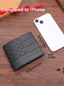 1-3 件/套男士 PU 皮革短钱包，时尚三色可选软钱包钱包，黑色钱包，压花星星工艺，大容量多卡槽，可存储大额纸币，简易硬币袋，信用卡银行卡身份证照片槽，商务休闲风格，男士生日或伴侣的理想礼物，男女皆宜的时尚风格大容量多卡槽，商务休闲风格，生日礼物，毕业礼物，父亲节礼物