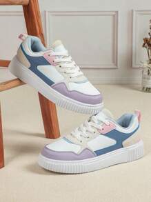 Neue Sportschuhe für Herren 2025 weiß & lila im Patchworkdesign, atmungsaktive kontrastfarbige Mesh Lässig Sneaker, geeignet für alle Jahreszeiten, Pendeln, plateauexplosion Herrenmodell - Verschiedenfarbig - Übersicht 4