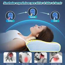 Almohada ergonómica de látex. - Blanco - Ver 4