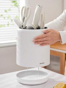 A Kitchen Rotary Knife Rack Household Table Top Kitchen Knife Rack Chopsticks Tube Knife Rack Integrated Storage Box - Multicolor - View 5