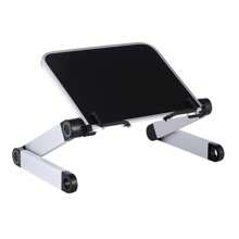 Adjustable Aluminum Book Stand - Ergonomic Holder For Laptops, Tablets, Magazines, And Documents With 2 Flexible Paper Clips - Lightweight, Foldable, And Portable Design For Comfortable Reading And Working Experience