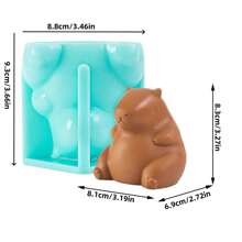 1 pieza Nuevo molde de silicona en forma de Capibara lindo para hacer velas DIY, molde de silicona de Capibara o delfín para decoración del hogar - Verde - Ver 10