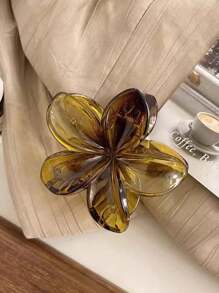 1/3 pezzi accessorio per capelli minimalista da donna, fermagli per capelli a fiore in acrilico color caramello con stampa leopardata, accessorio elegante e versatile per uso quotidiano