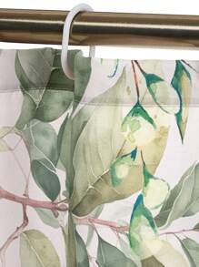 1pc/4pcs Floral Plant & Butterfly Functional Bathroom Decor Set, Includes Waterproof Shower Curtain With 12 Hooks, Anti-Slip Mat, U-Shaped Toilet Mat And Round Toilet Lid Cover, Suitable For All Bathroom Scenes
