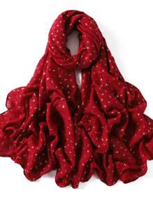 1 Piece Fashion Style Women Scarf Wrap Leaf Bronzing Shawls Headband Fantastic Crinkle Viscose Hijab