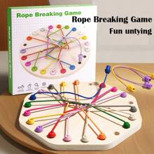 Wooden Rope Tangle Puzzle Toy, Enhances Logic Thinking And Concentration, Interactive Board Game For Parent-Child - Multicolor - View 2