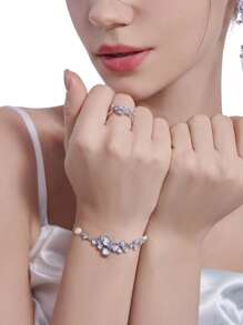 Brazalete con diseño original de MASW, con flor de esmalte degradado, elegante y versátil con cordón, adecuado para mujeres para uso diario, ir al trabajo, fiestas y como regalo