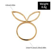 Servilleteros de conejito de Pascua, elegantes servilleteros de metal para decoración de mesas de bodas, fiestas y comedores. - oro - Ver 2
