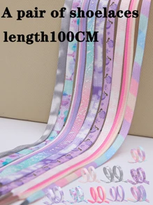 1 Pair Colorful Gradient Shoelaces Suitable For Casual Shoes, Athletic Shoes, Canvas Shoes, Basketball Shoes, Outdoor Shoes