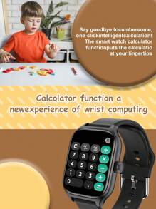 1 件青年硅胶表带智能手表，配备 2.01 英寸屏幕，可拨打电话和接收社交信息，兼容 iOS 和 Android，适合日常使用 - 黑色 - 查看 4
