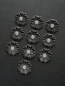 5pcs/Pack Fashion Double Layered Oil Drip Small Daisy Flower Metal Buttons, DIY Decoration For Coat, Sweater, Casual Suit, Jacket, Scarf, Shoes, Bag, Pendants