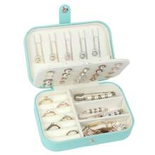 Travel Jewelry Box, PU Leather Small Jewelry Organizer For Women Girls, Portable Mini Travel Case Display Storage Holder Boxes For Stud Earrings, Rings, Necklaces, Bracelets