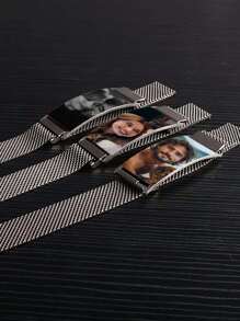 سوار من الفولاذ المقاوم للصدأ مطبوع عليه صورة شخصية مخصصة - مقاوم للماء، أنيق، قابل للتعديل، مناسب للأزواج والرجال والنساء والأصدقاء. تصميم إبداعي وأنيق. مناسب لجميع المناسبات. ذهبي، أنيق، ملون، عتيق، بسيط، يناسب الجنسين، كاجوال، جميل، مخصص، شخصي، فريد، هدية مثالية للزوجة، الصديقة، الصديق، الحبيب