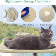 1pc Cat Window Perch Hammock, Sturdy Suction Cup Cat Bed, Sunlight Rest Chair Suitable For Indoor Cats, Space Saving Window Installation Cat Bed