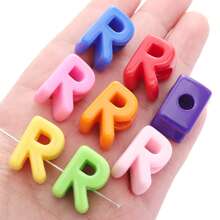 10pcs Letter 3D Beads -Random Color Mixing Of Number Beads, English Letter Beads- Used For Jewelry Creative DIY Make, Such As Bag Chains, Waist Chains,Phone Chains Accessories