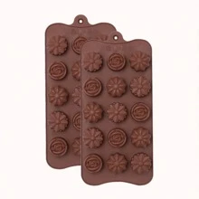 15 腔硅胶花朵玫瑰巧克力蛋糕香皂模具烘焙冰格模具