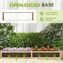 Outdoor Patio 8 FT Wooden Raised Beds Backyard Elevated Planter Box - Màu be - Xem 8