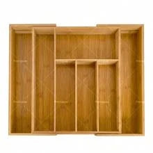 Organizador De Utensilios For Cajón Extensible De Bambú, Cajón De Organización Y Ordenación. Mide 35.5X25.5-36.5 Centimetros. - 原木色 - 查看 4