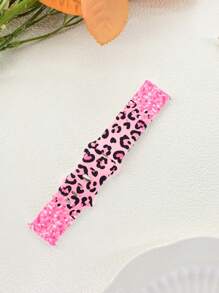 1PC Glitter Pink Leopard Printed Silicone Bracelet Watch Strap Compatible With Samsung Galaxy Watch4/Watch4 Classic/Watch5/Watch5 Pro/Watch6/Watch6 Classic/Watch7 Watch Bands